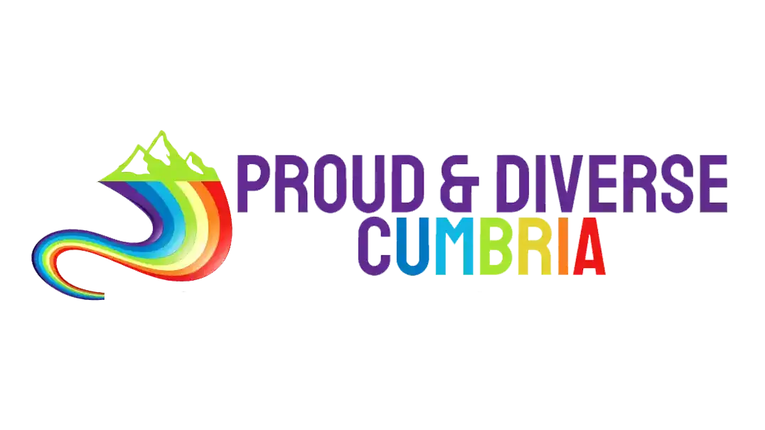 Proud & Diverse Cumbria logo featuring a flowing rainbow design beside the event name